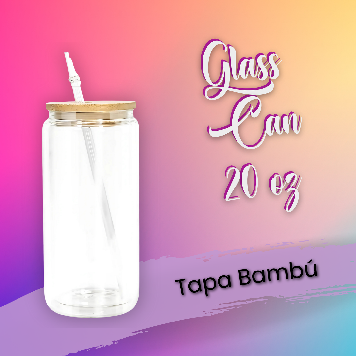 Glass Can Snow Globe 20 oz