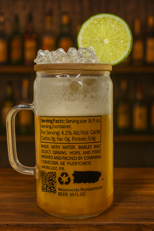 ✨🍺 Glass Can 16 oz "Cervecero"