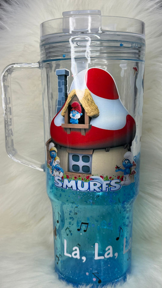 Snow Globe Acrílico 40 oz Pitufos