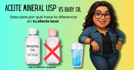 Aceite mineral USP vs Baby Oil: por qué importa para tus snow globe tumblers.