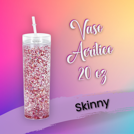 Acrylic Snow Globe Tumbler Skinny 20 oz