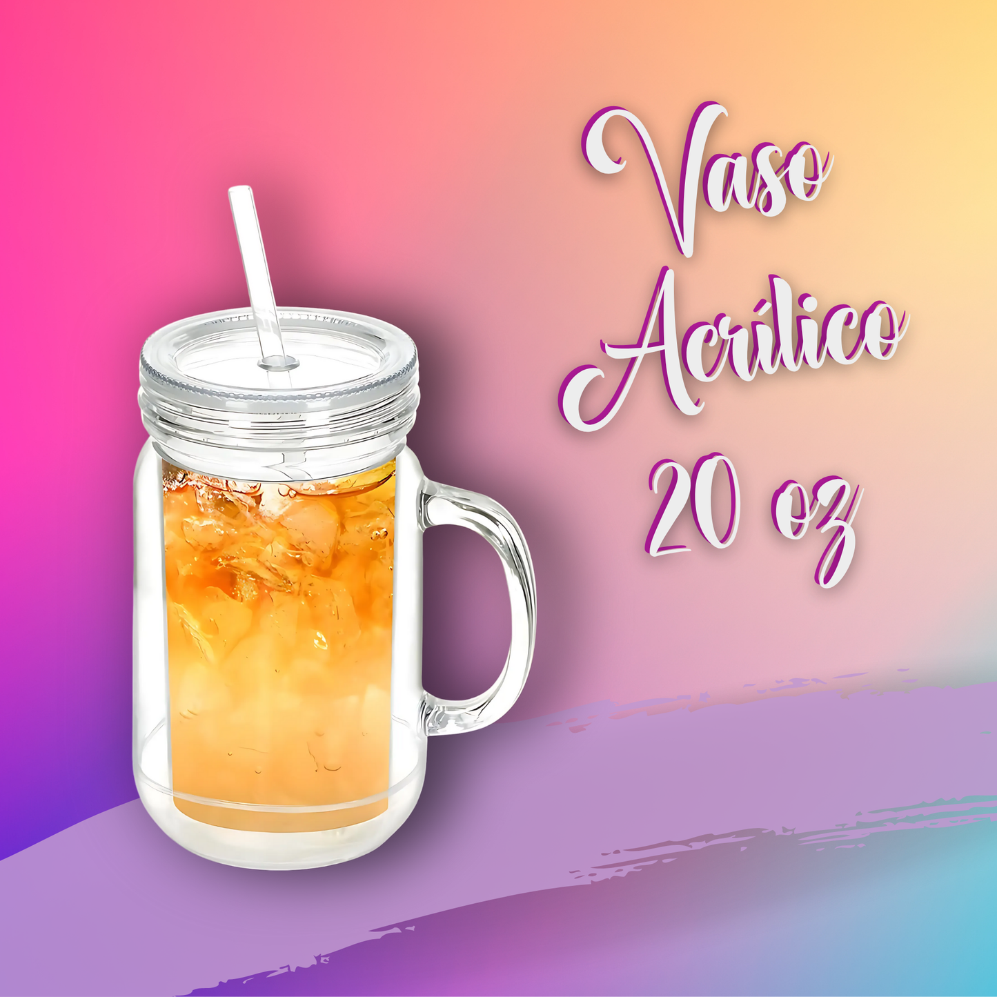 Vaso Acrílico Snow Globe 20 oz (Cuadrado)