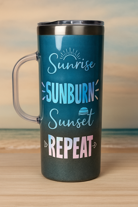 🌊✨ Stainless Steel Snow Globe 20 oz Playa y Arena