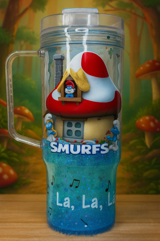 Snow Globe Acrílico 40 oz Pitufos