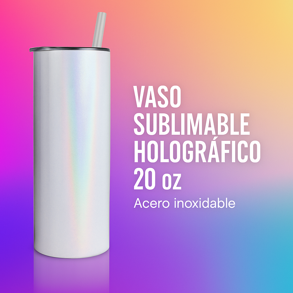 Vaso Sublimable Holográfico 20 oz — Acero Inoxidable