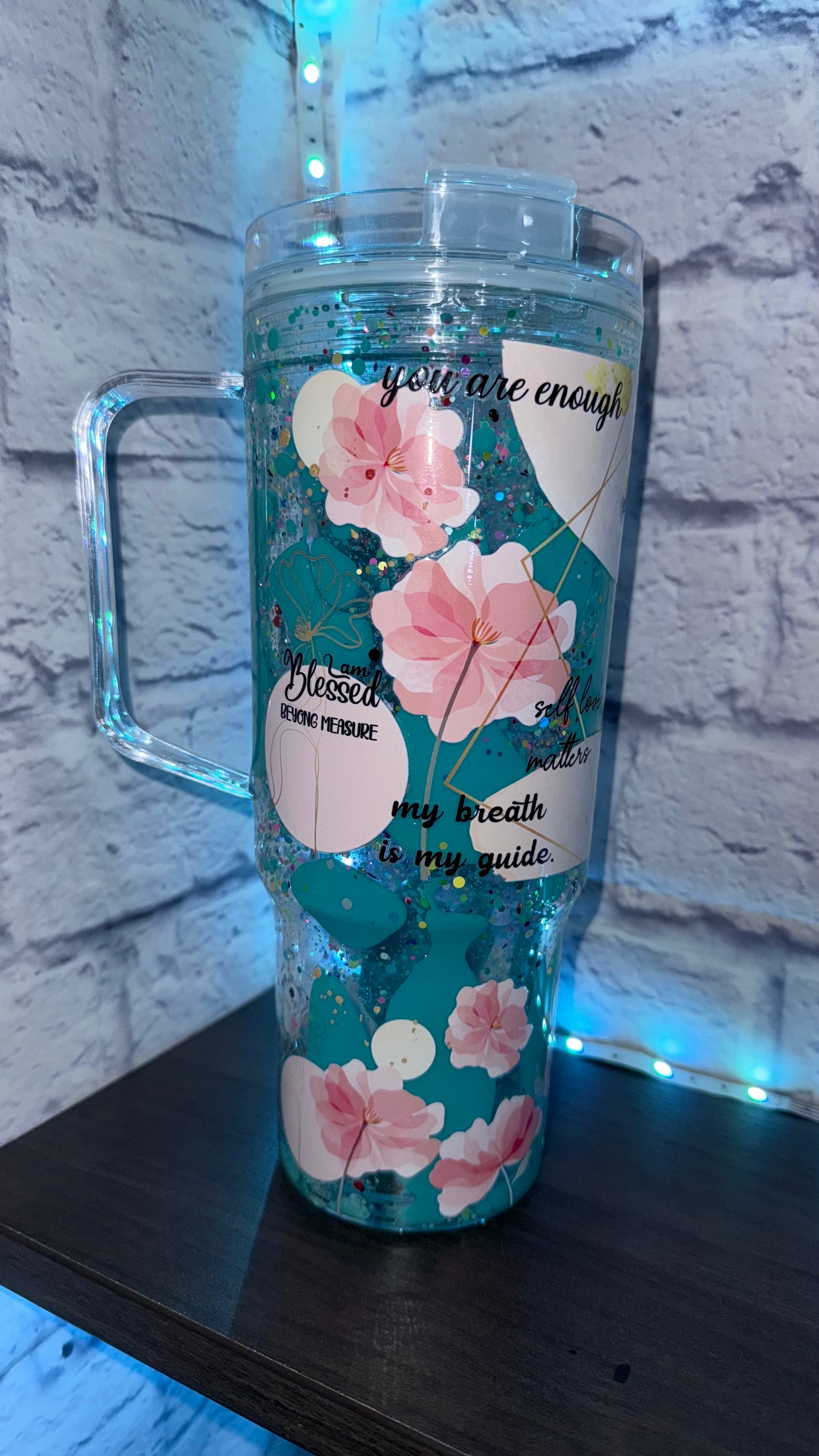 🌸 Vaso Motivacional “Leader” – 40 oz