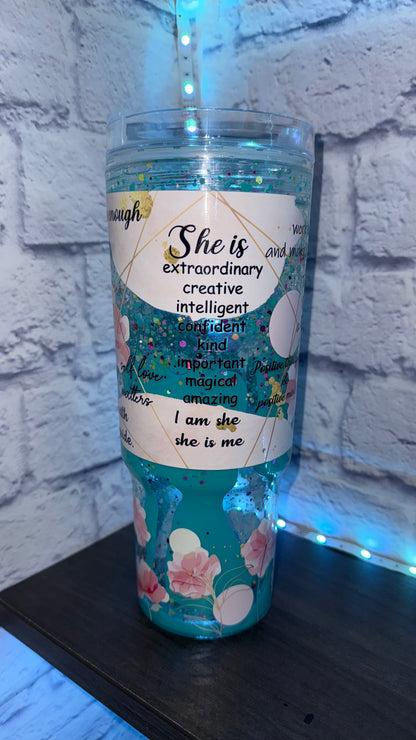 🌸 Vaso Motivacional “Leader” – 40 oz