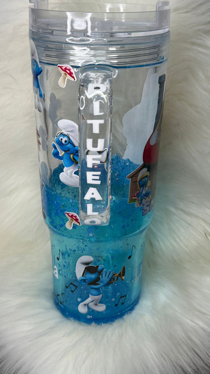 Snow Globe Acrílico 40 oz Pitufos
