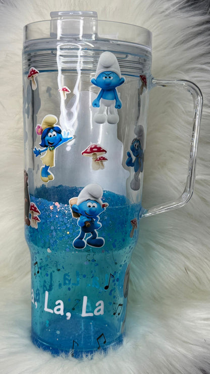 Snow Globe Acrílico 40 oz Pitufos